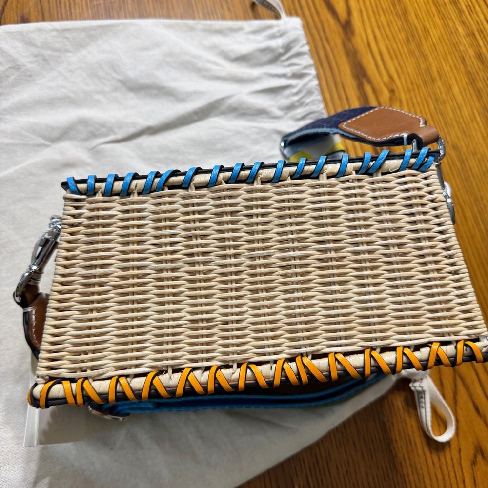 Tory Burch Woven Wicker Fisherman Crossbody Bag Purse - Picture 5 of 10